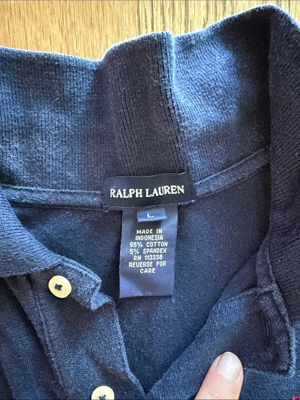 Ralph Lauren Navy Polo with Pink Logo